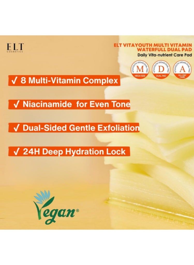 اي ال تي ELT Multi Vitamin Toner Pads – مناديل تونر متعددة الفيتامينات مزدوجة الجوانب لتفتيح وترطيب البشرة - Image 5